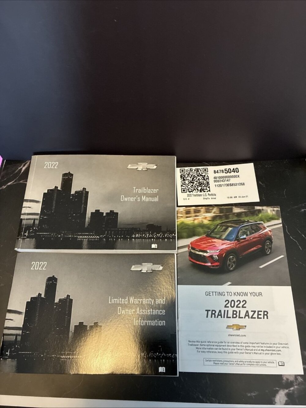 2022 Chevrolet Trailblazer Owners Manual Set OEM Warranty Guide Complete